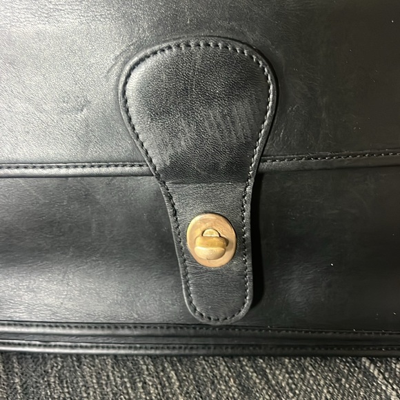 Vintage Coach Metropolitan black Leather Briefcase / Computer Bag 16" x 12" x 3" - Picture 3 of 11
